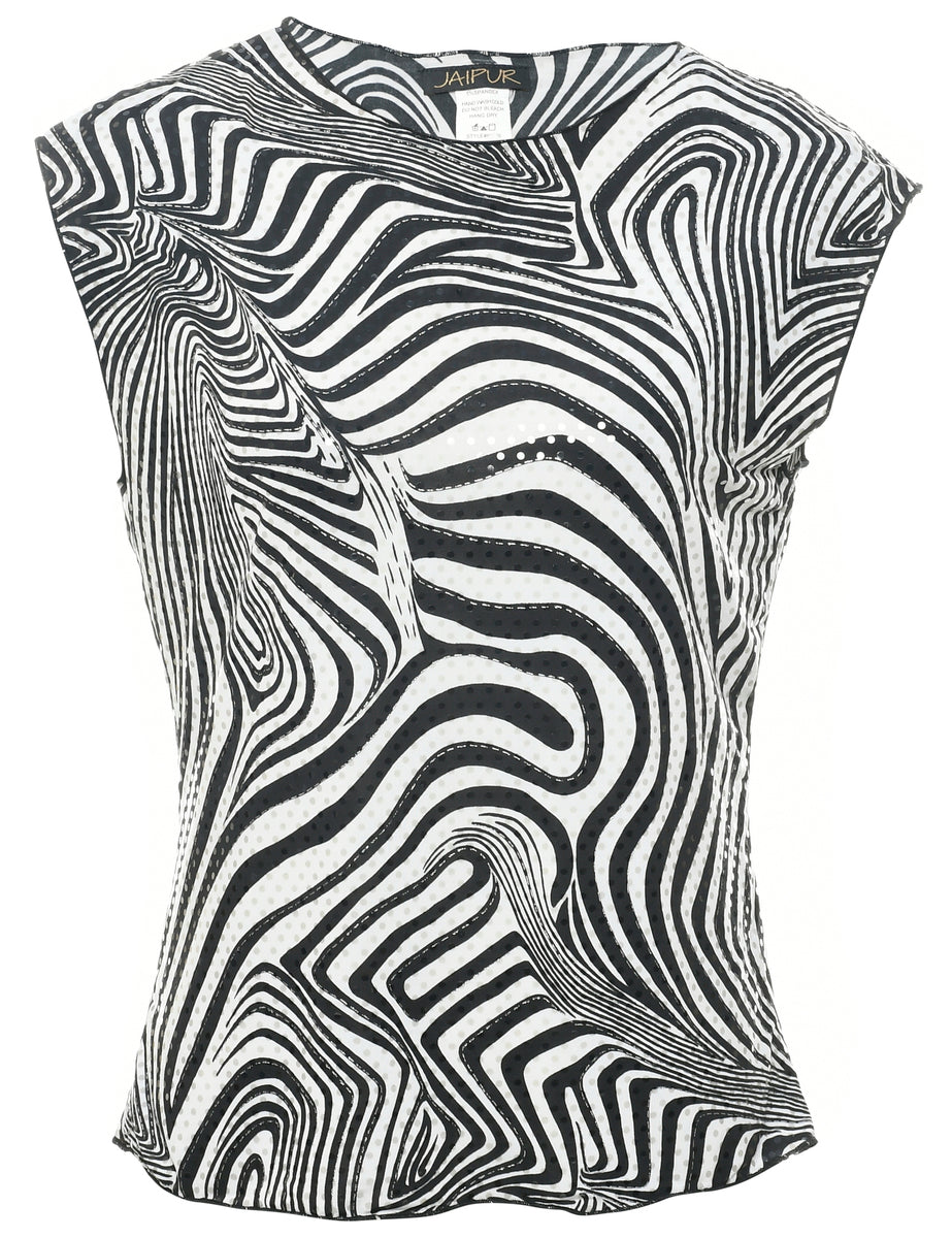 Abstract Print Evening Top - M