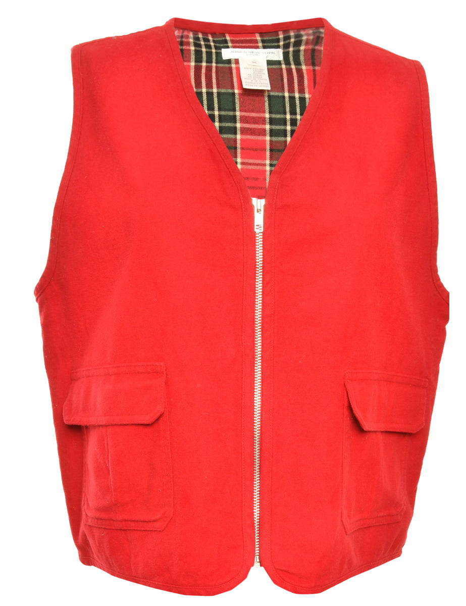 Button Front Red Jacket - M