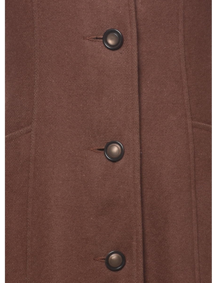 Hooded Wool Coat - S