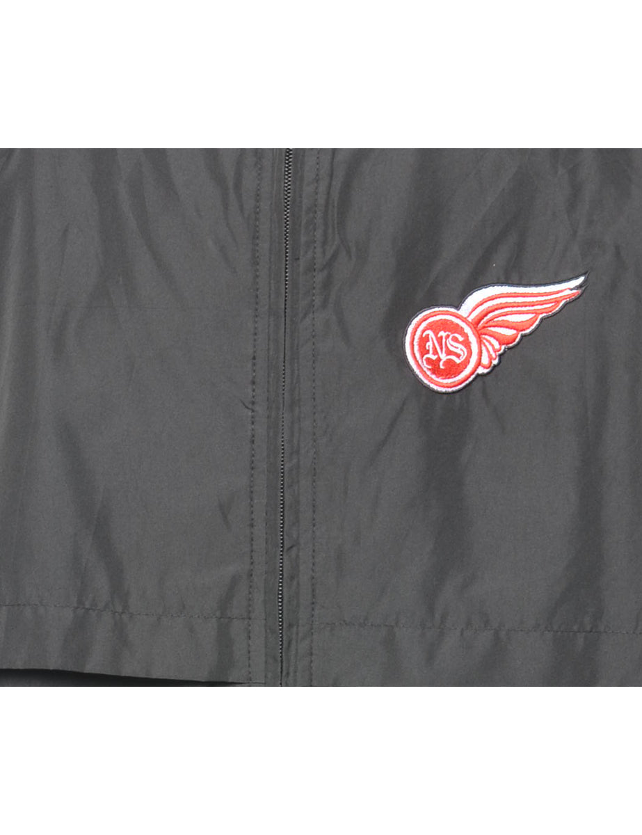 Zip-Front Black Jacket - XL