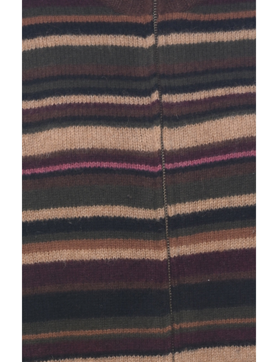 Striped Wool Cardigan - M