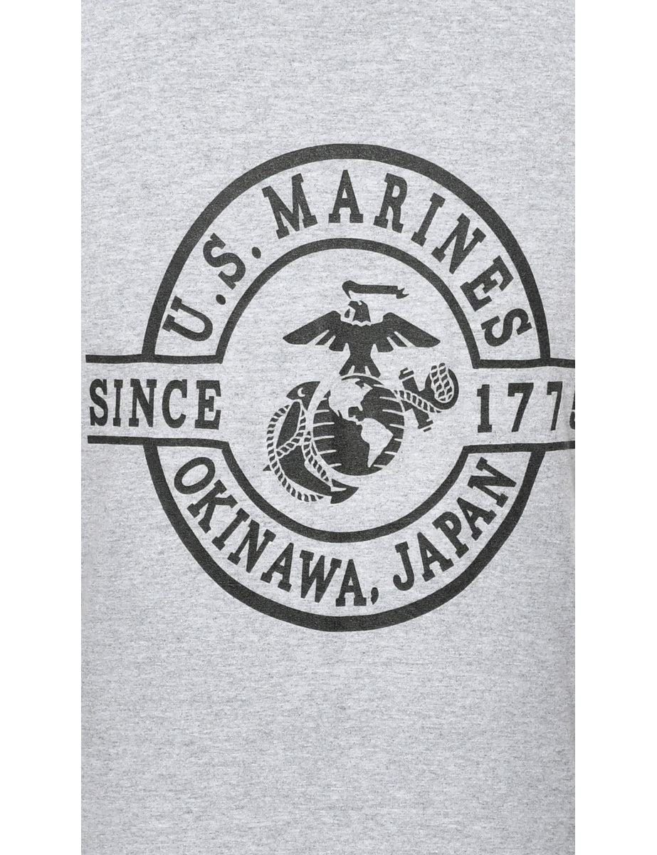Grey US Marines Printed T-shirt - L
