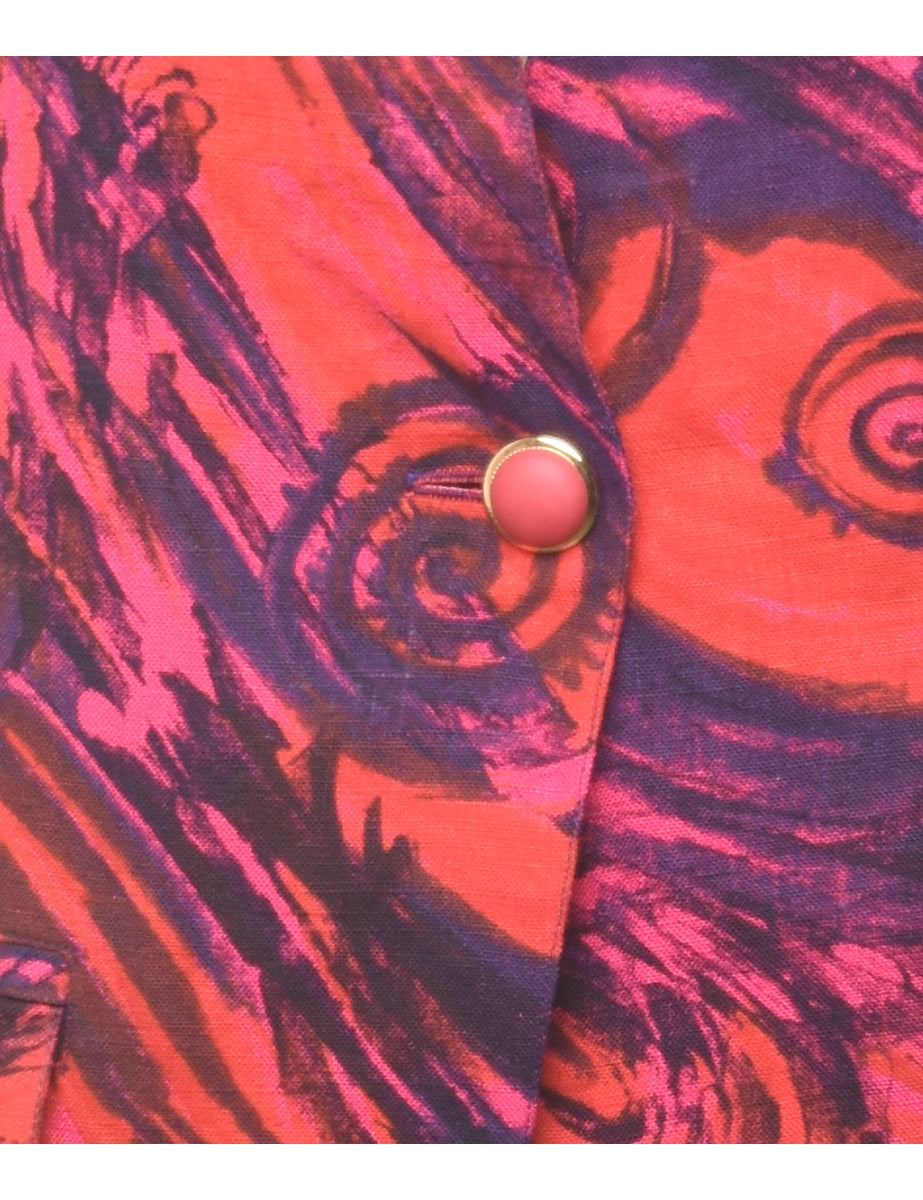 Abstract Print 1980s Jacket - L