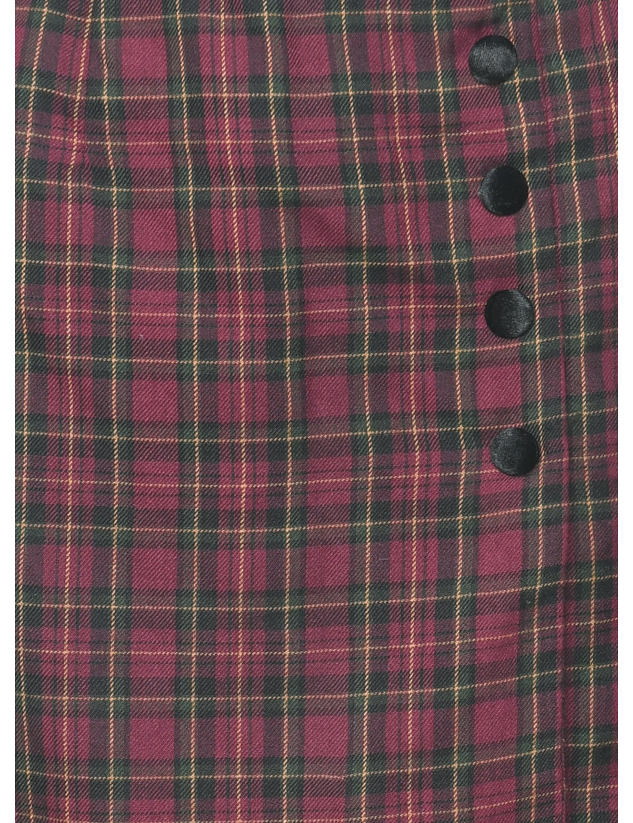 Tartan Pencil Skirt - M