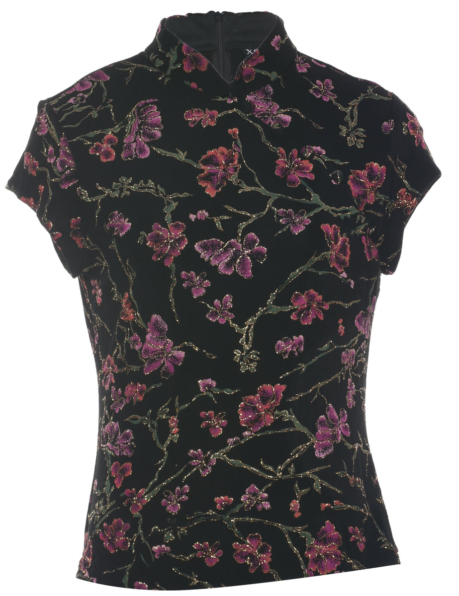 Sparkly Black Evening Top - M