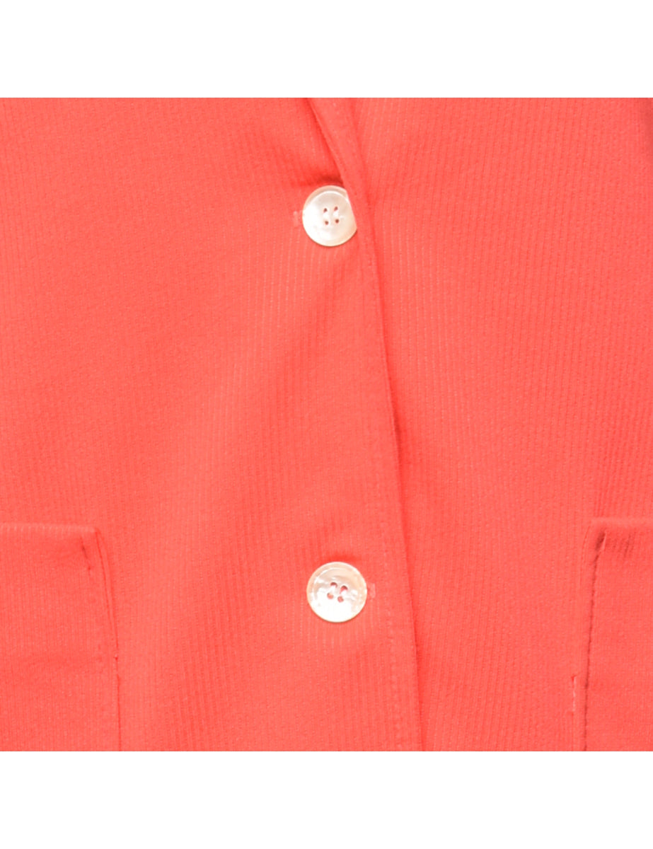 Short Sleeve Red Blazer - S