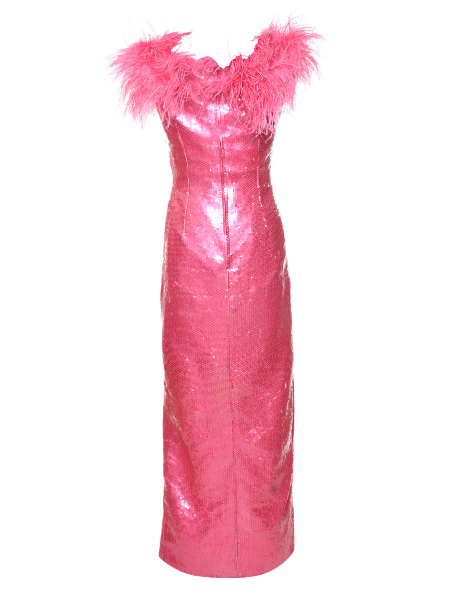 Sequined Tulip Skirt Evening Dress - S