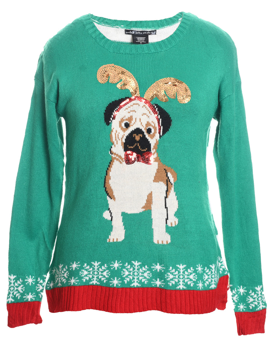 Animal Design Christmas Jumper - M