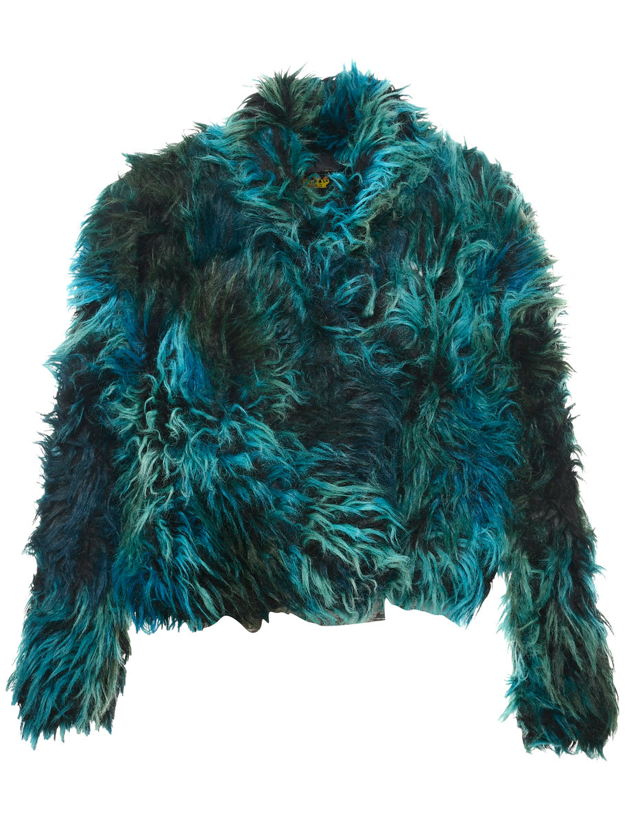 Multi-colour Faux Fur Jacket - M