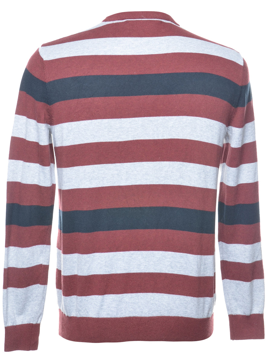 Striped Multi-Colour Knit Jumper - M