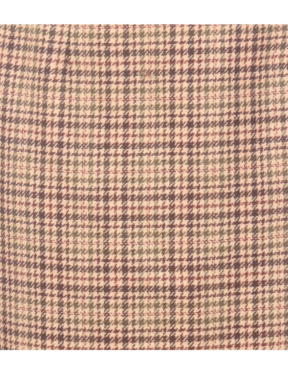 Wool Checked Pencil Skirt - S