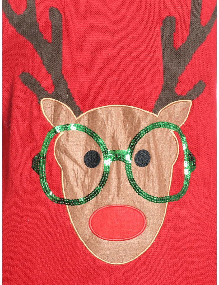 Reindeer Christmas Jumper - L