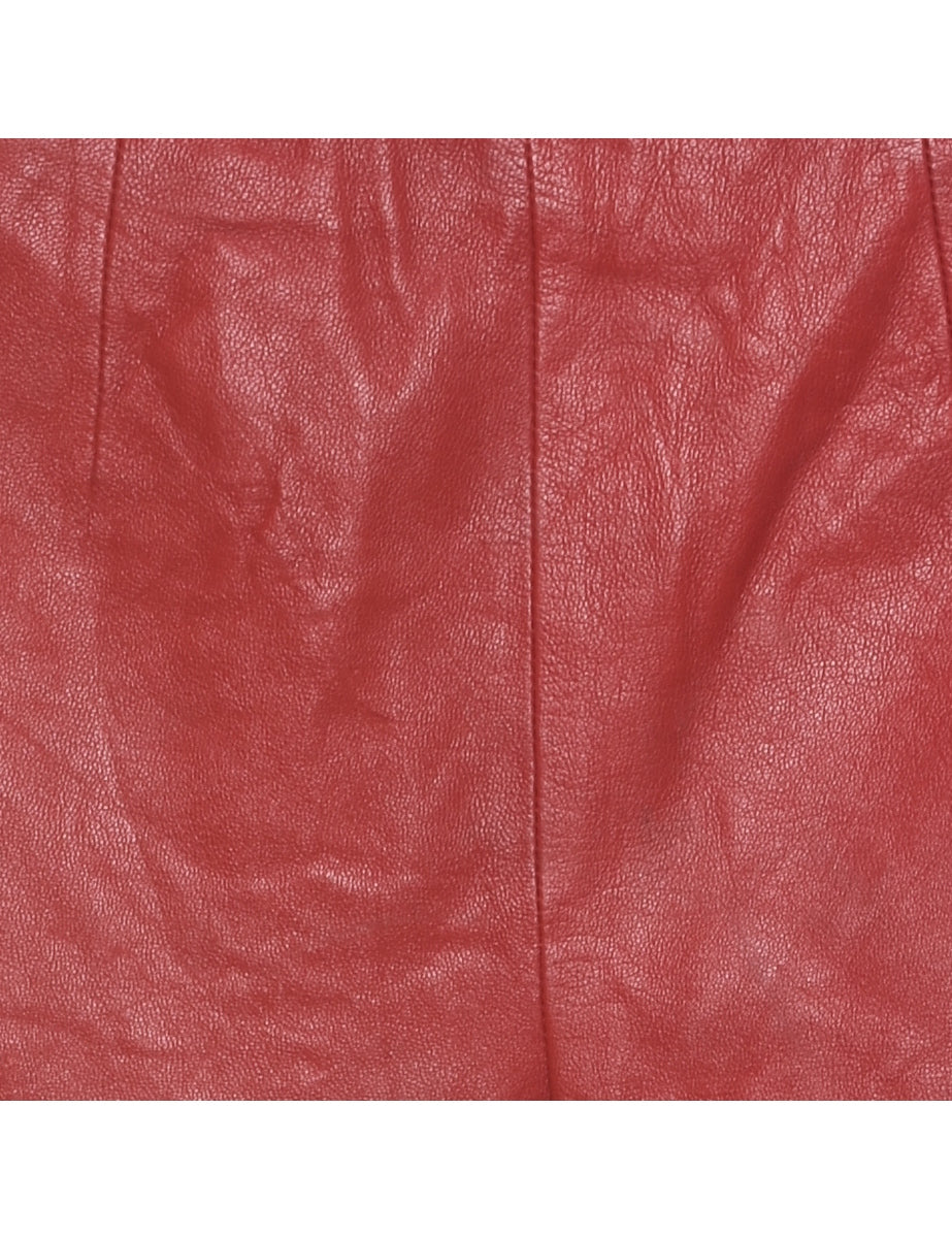 Red Leather Trousers - W29 L32