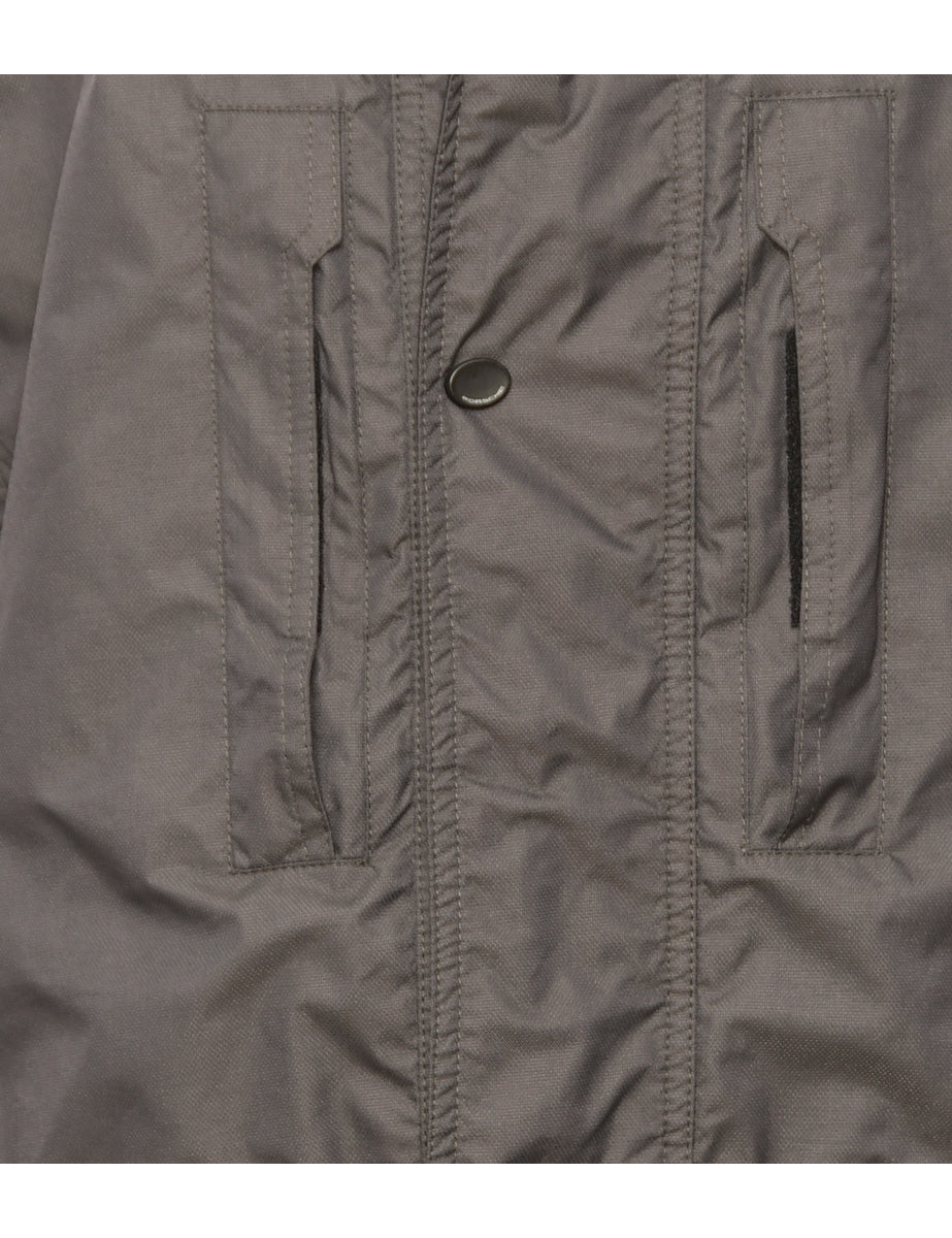 Black Zip-Front Classic Mountaineering Jacket - L