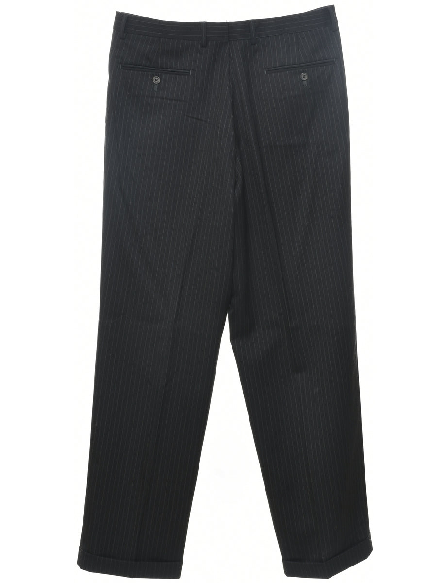 Wool Chaps Pinstriped Trousers - W34 L32