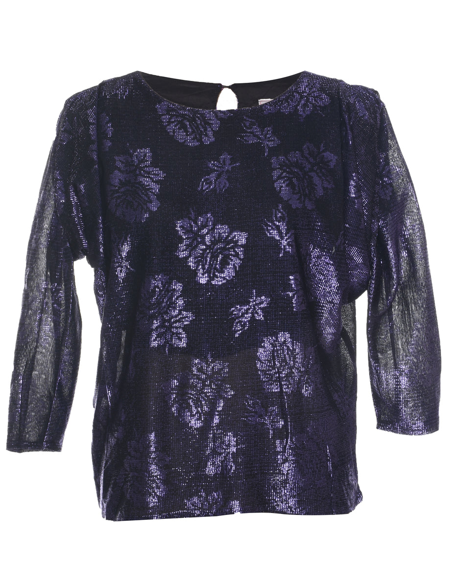 Lurex Purple Evening Top - L