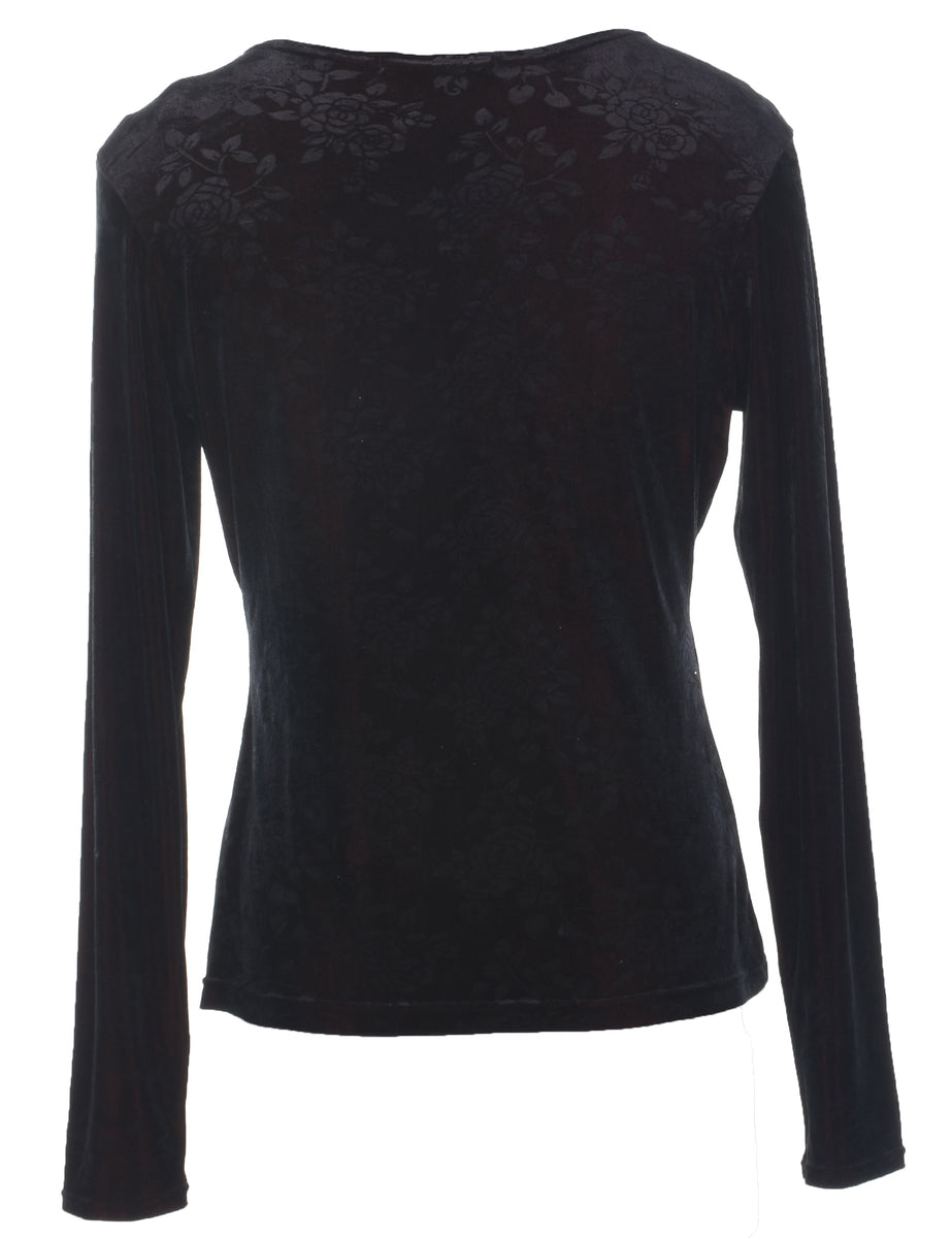 Velvet Black Evening Top - M