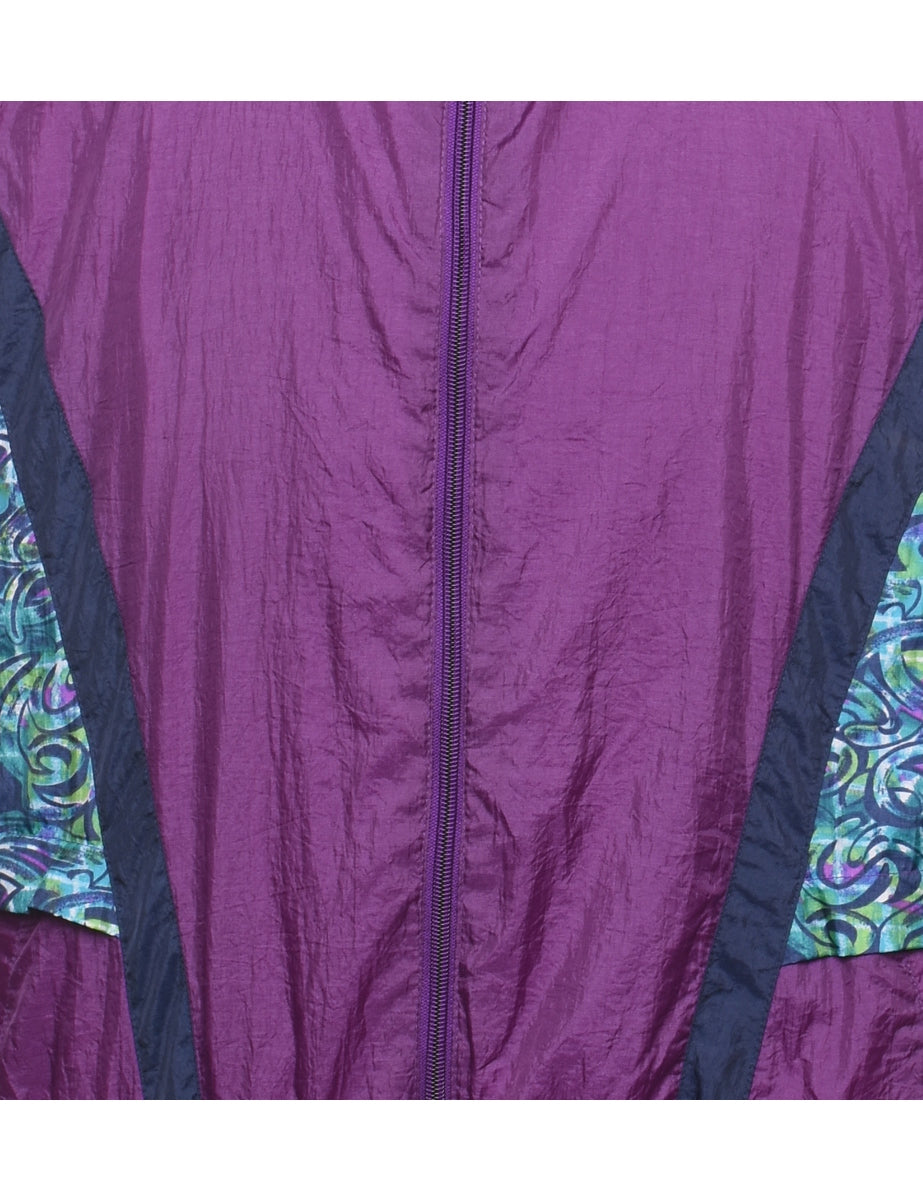 Zip-Front 1990s Multi-Colour Nylon Jacket - L