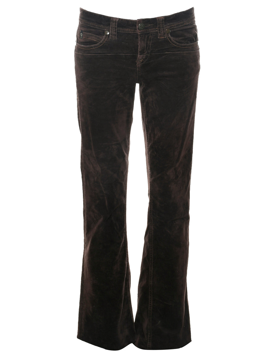 Flared Leg Velvet Trousers - W30 L32
