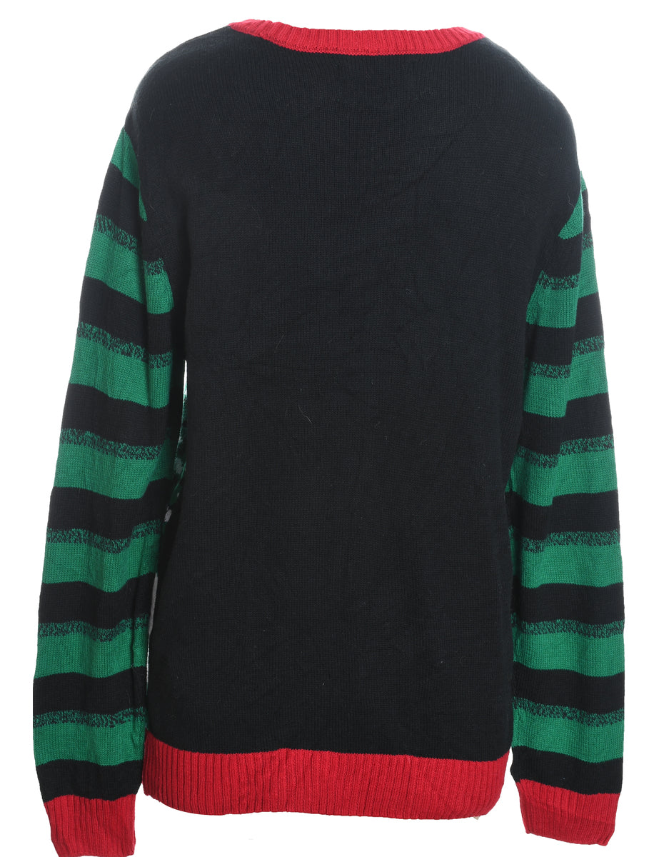 Santa Claus & Reindeer Christmas Jumper - L