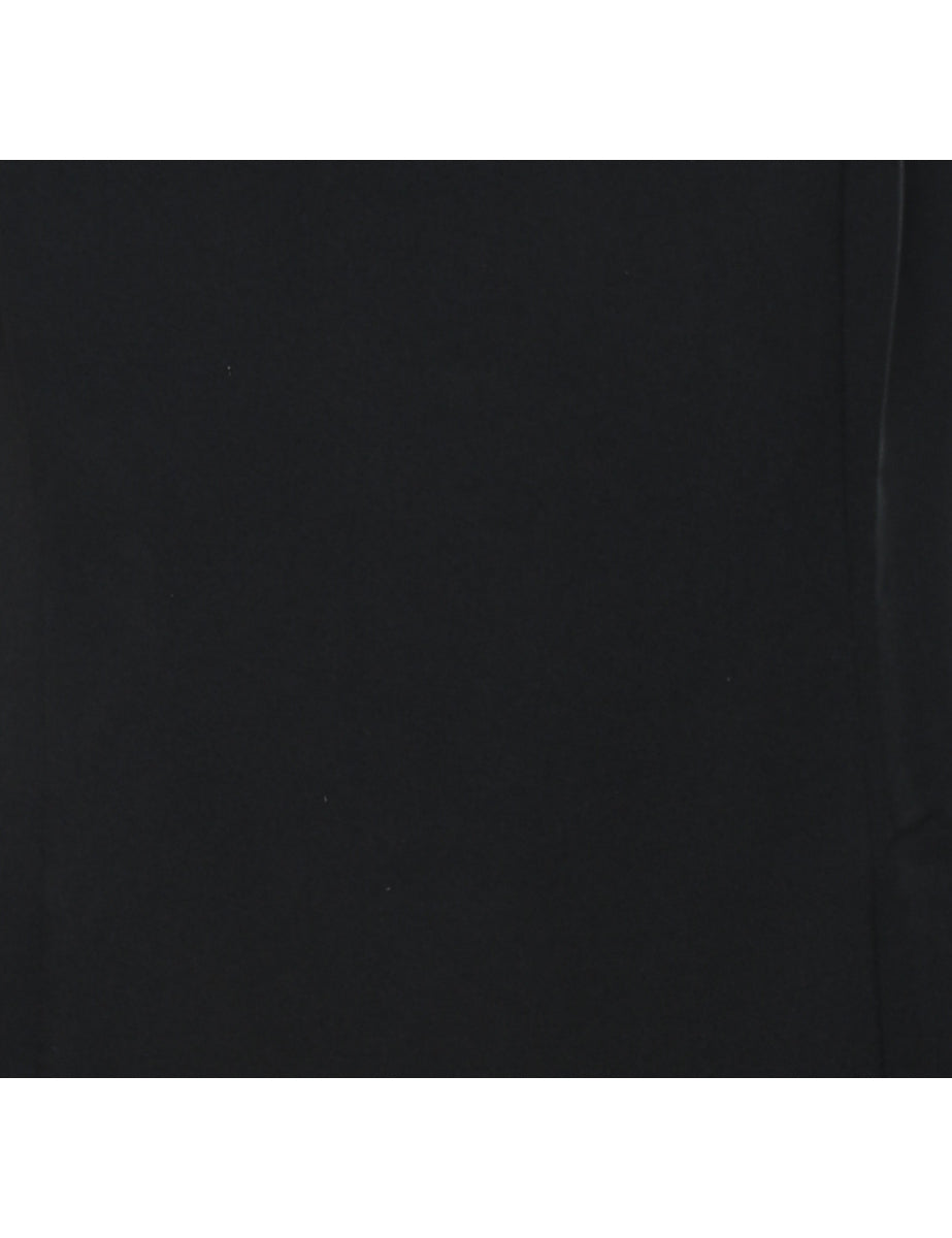 Black Midi-Length Sleeveless Dress - M