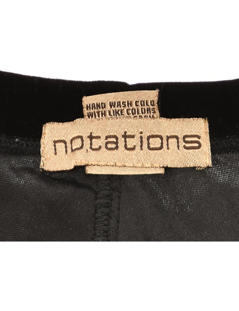 Velvet Fabric Black Trousers - W28 L28