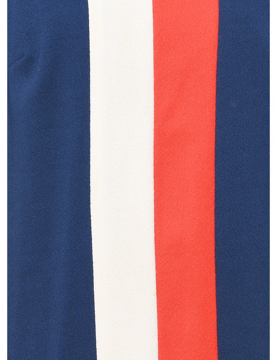 Navy, White & Red Contrast Dress - L
