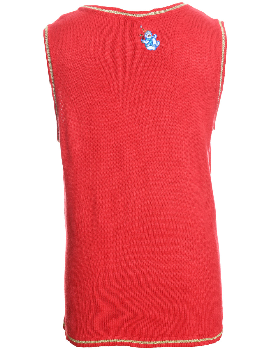 Snowman Christmas Sweater Vest - L