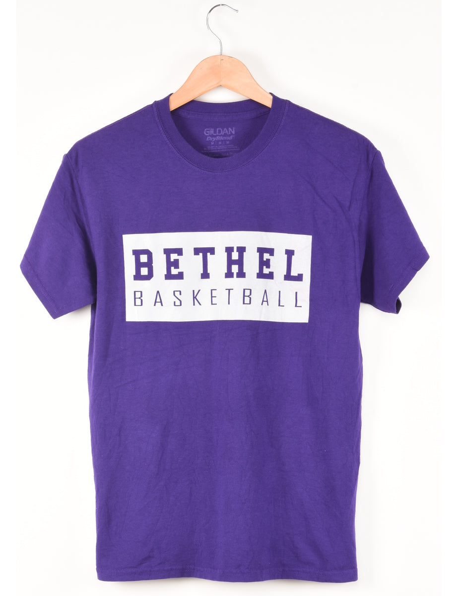 Bethel Basketball Printed Purple T-shirt - M