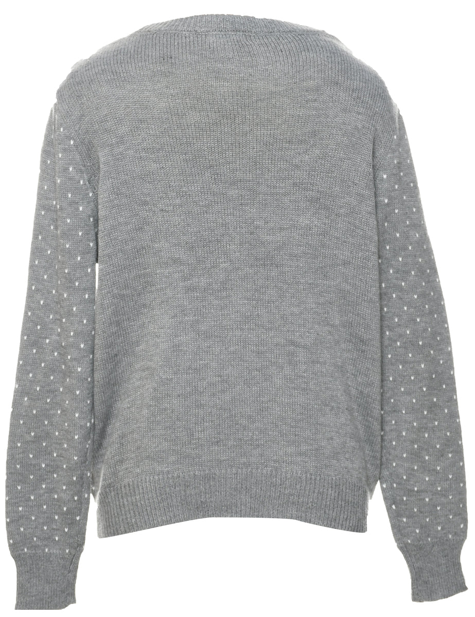 Nordic Print Penguin Christmas Jumper - L