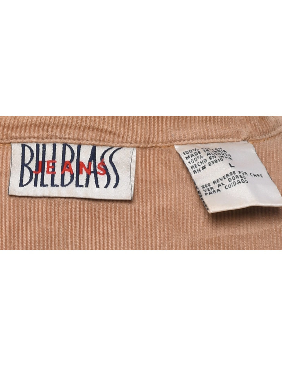 Bill Blass Corduroy Collar Denim Jacket - L
