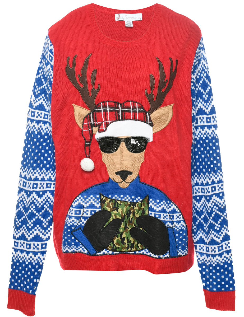 Reindeer Christmas Jumper - L