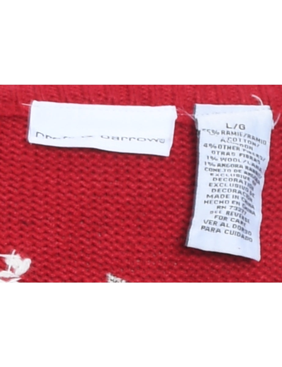 Snowman Christmas Cardigan - L