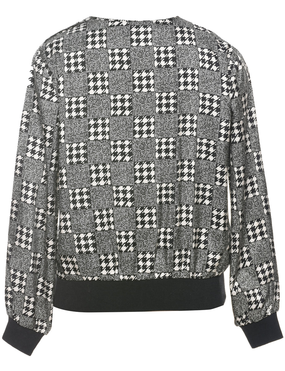 Long Sleeved Printed Top - M