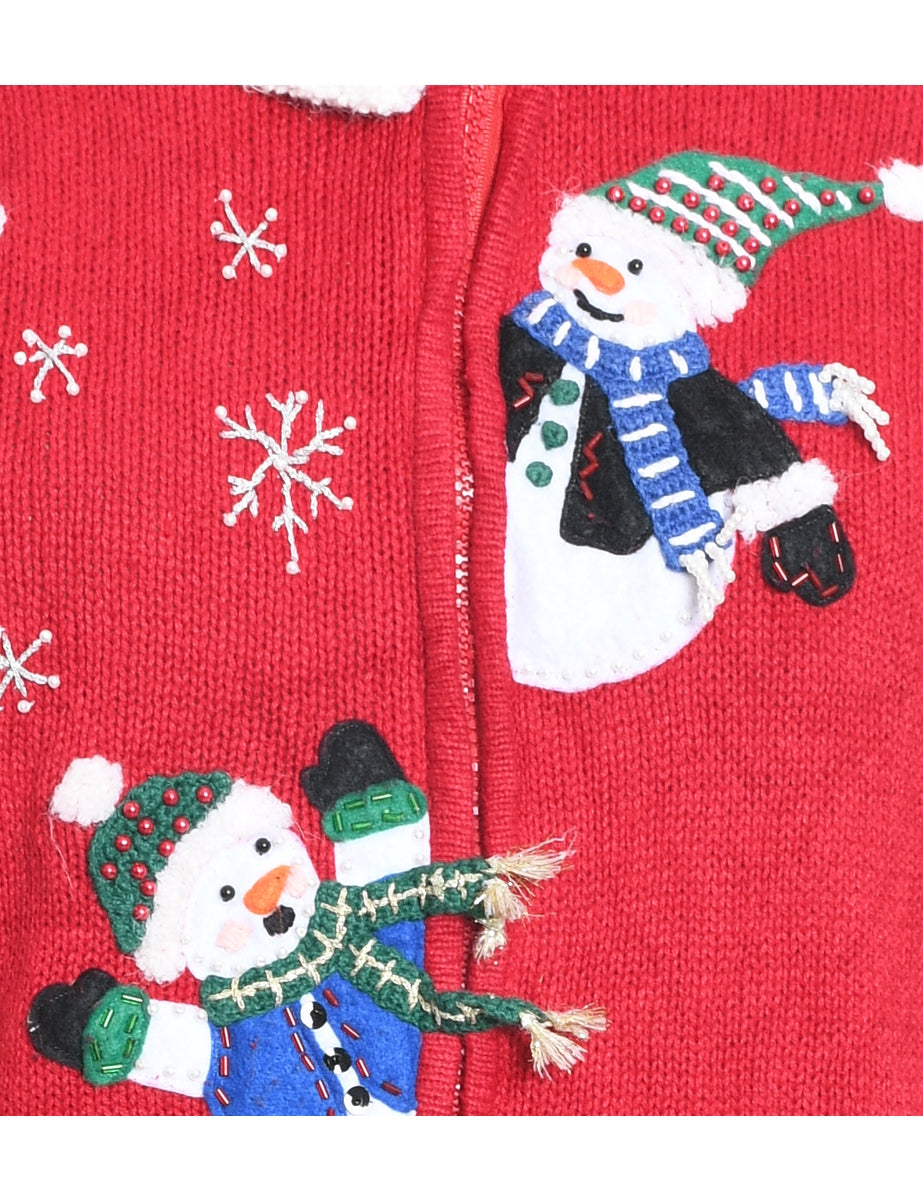 Snowman Christmas Cardigan - S