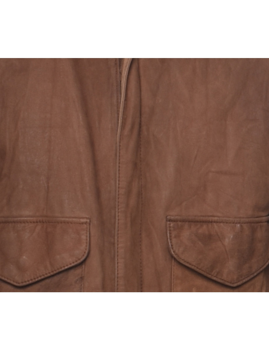 Light Brown Leather Jacket - S
