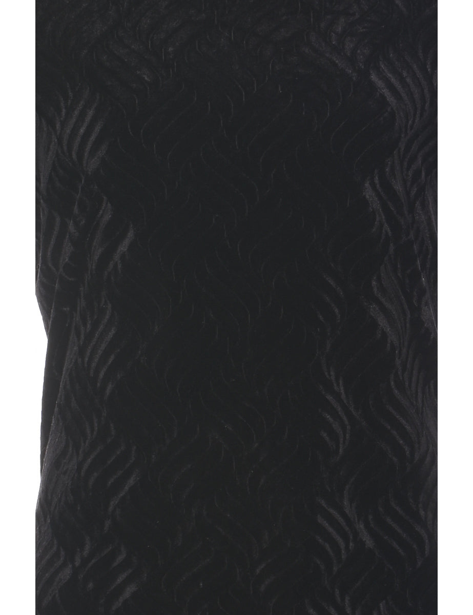 Black Velvet Fabric Evening Top - L