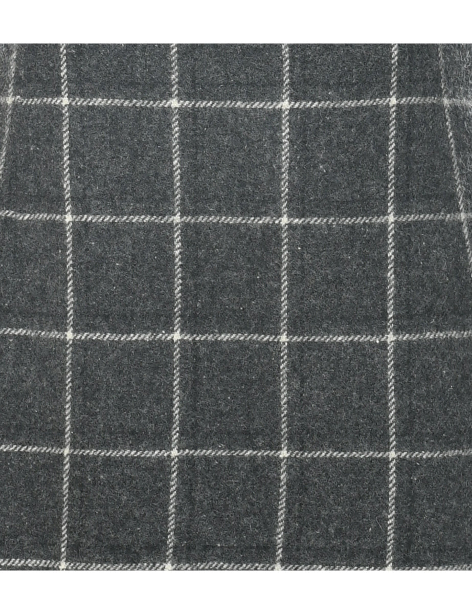 Checked Dark Grey Dress - XS