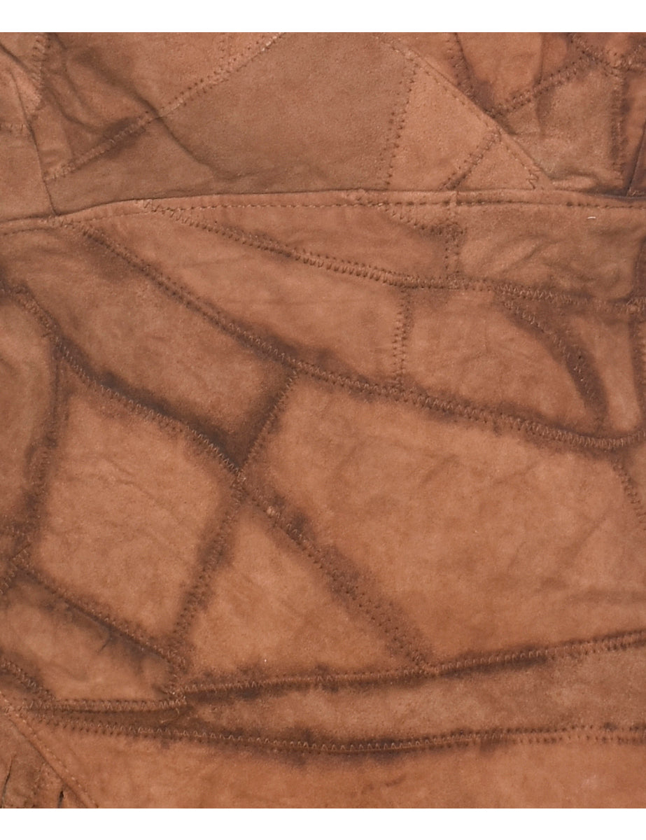 Backless Suede Brown Top - S