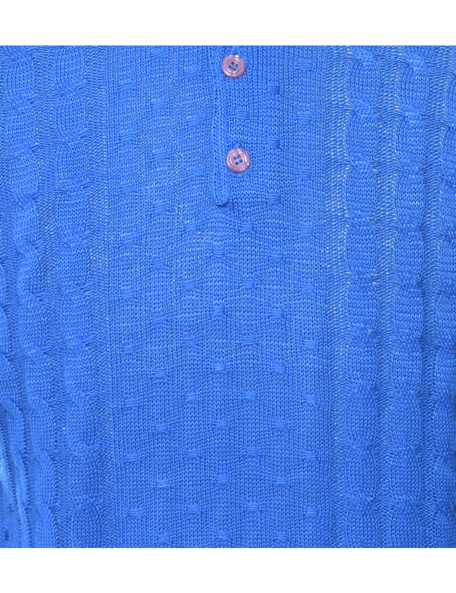 Long Sleeved Blue Jumper - L