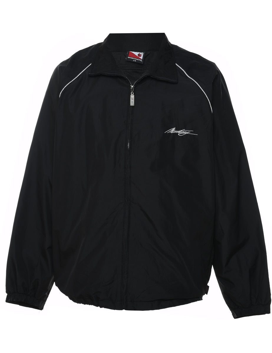 Black & White Zip-Front Nylon Jacket - L