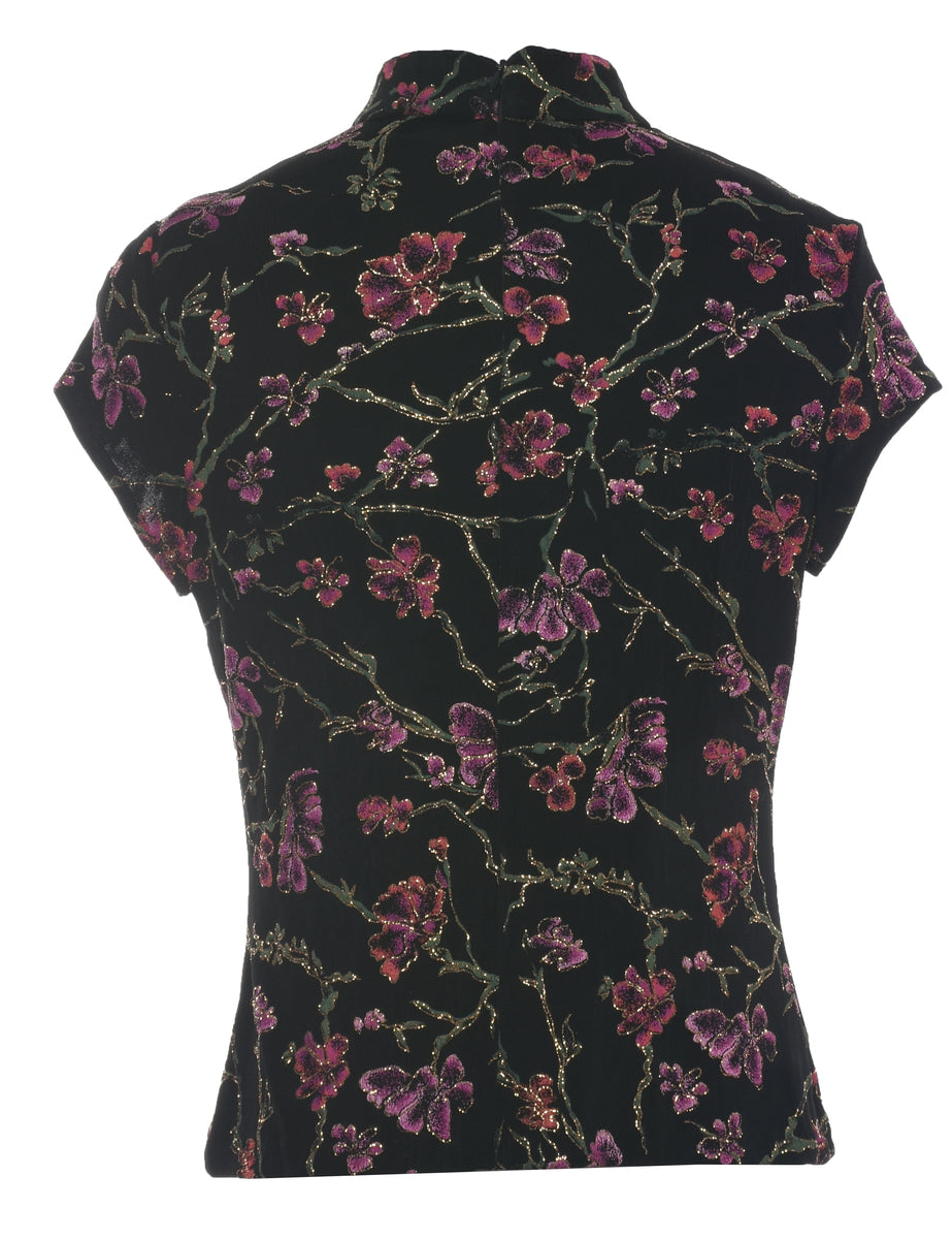 Sparkly Black Evening Top - M