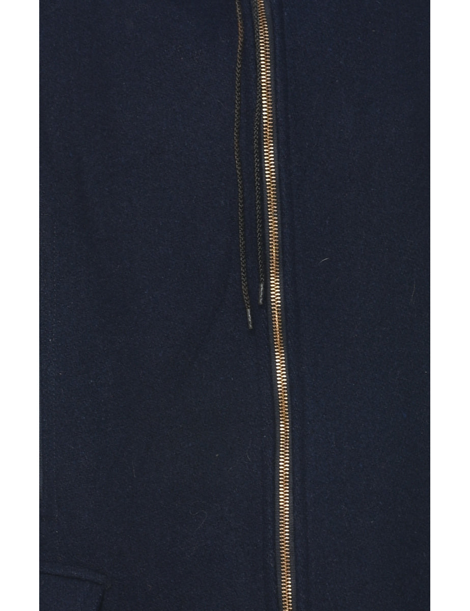 Navy Wool Coat - M