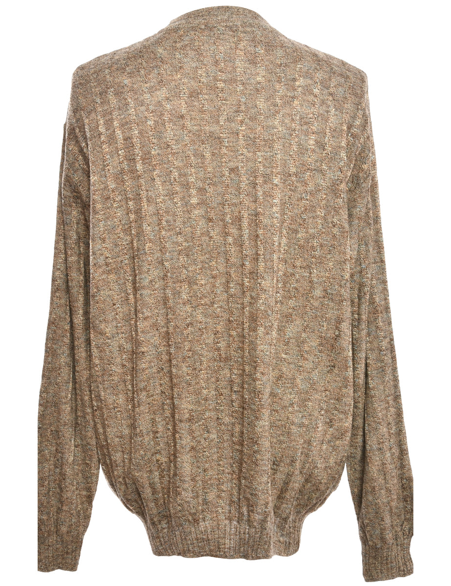 Long Sleeved Brown Jumper - L