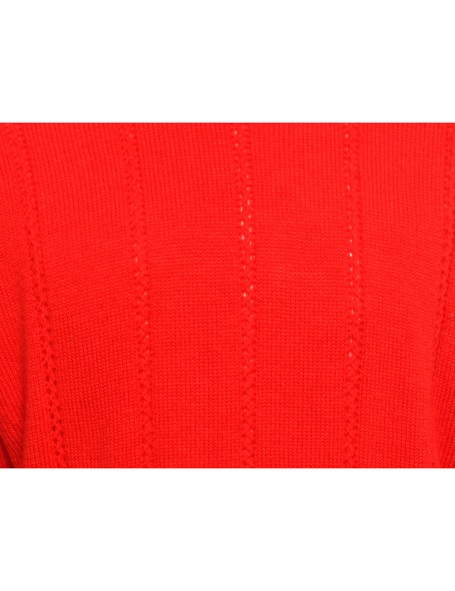 Red Long Sleeved Jumper - M
