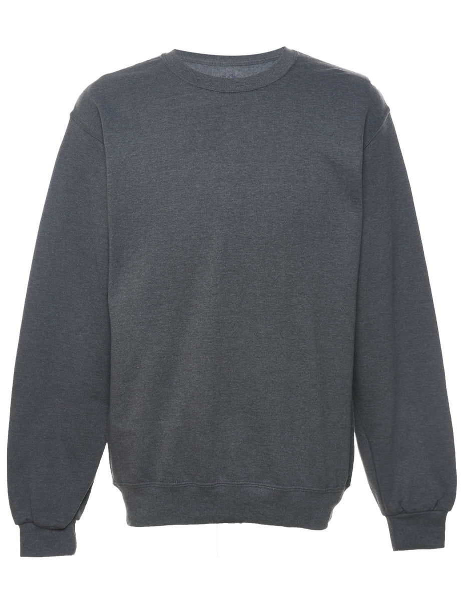 Dark Grey Plain Sweatshirt - M