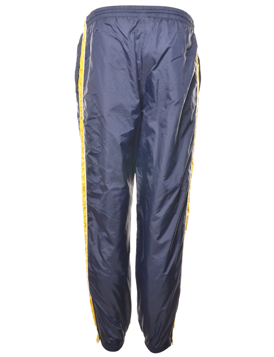 Starter Navy Shiny Track Pants - W32 L30