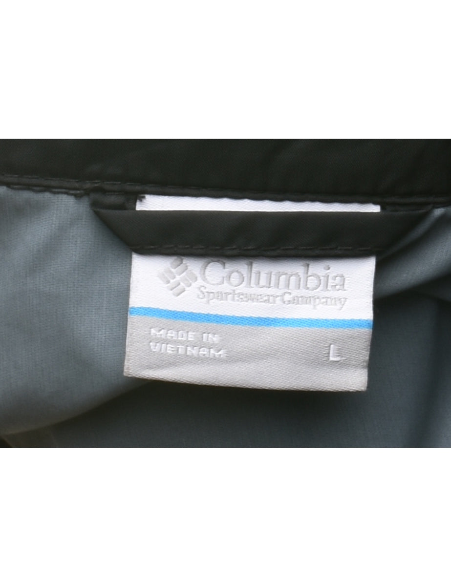 Columbia Hooded Black Zip-Front Nylon Jacket - L