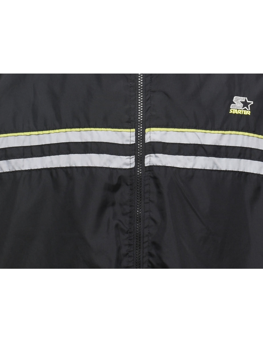 Starter Black & Grey Nylon Jacket - L