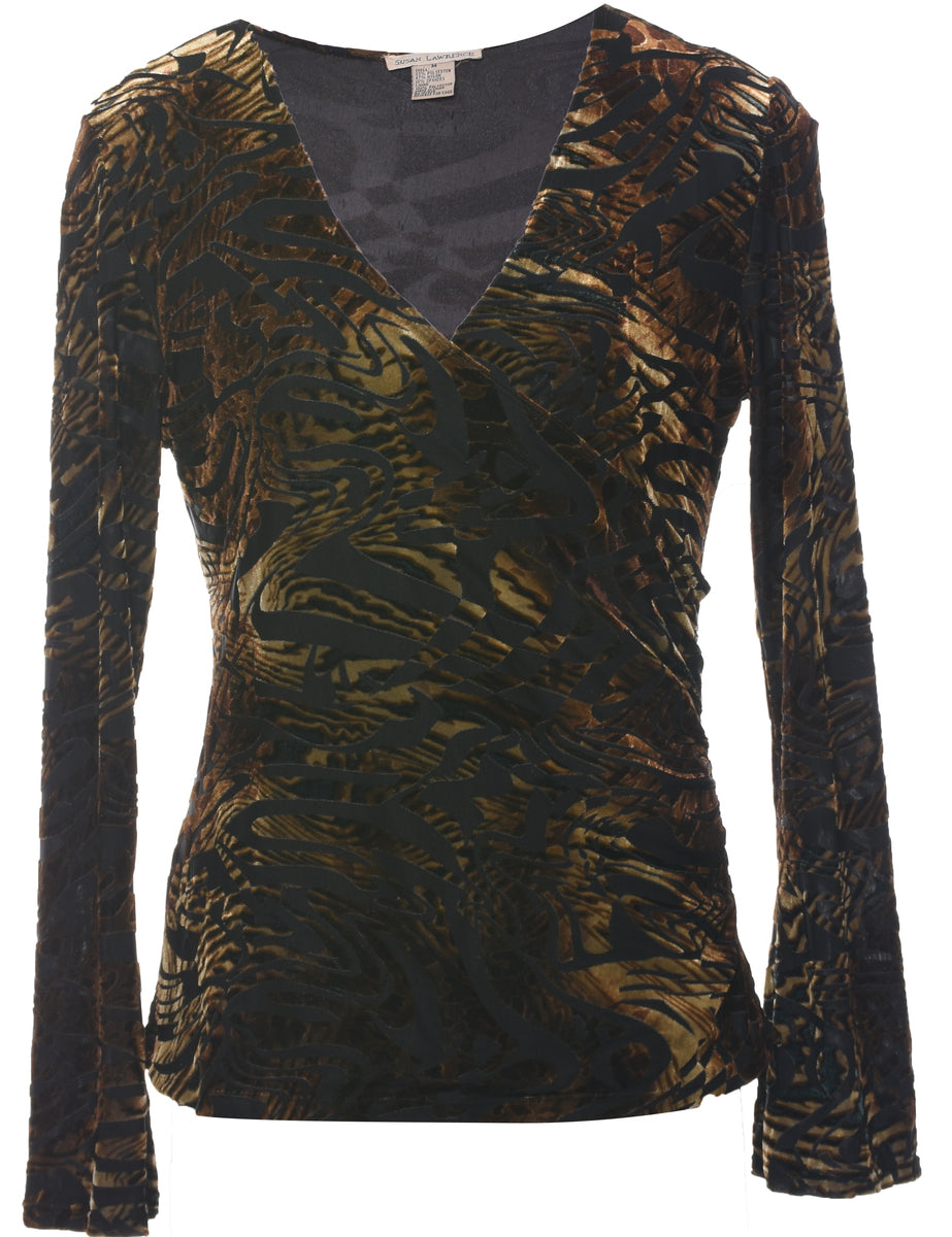 Y2K Devore Design Evening Top - M